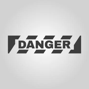 The danger icon. Caution and hazard, attention symbol. Flat Stock Illustration
