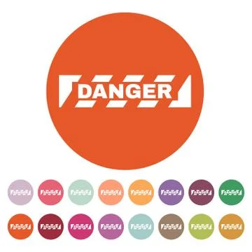 The danger icon. Caution and hazard, attention symbol. Flat Stock Illustration
