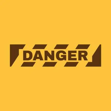 The danger icon. Caution and hazard, attention symbol. Flat Stock Illustration