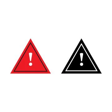 Danger icon in flat style with background. Stock Illustration