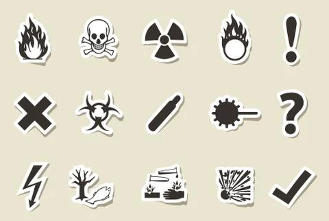 Danger icon old style Stock Illustration