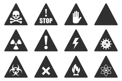 Danger icon set. Caution concept. Vector illustration. Stock Illustration