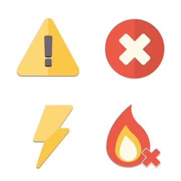 Danger icon set Stock Illustration