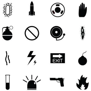 Danger icon set Stock Illustration