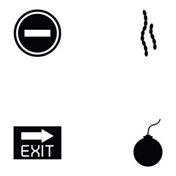 Danger icon set Stock Illustration