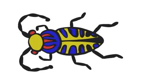 Danger Insect vector set. Web sign kit of bugs. Beetle pictogram collection.  Stock Illustration