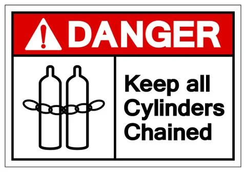 Danger Keep all cylinders chained Symbol Sign, Vector Illustration, Isolate O Stock Illustration
