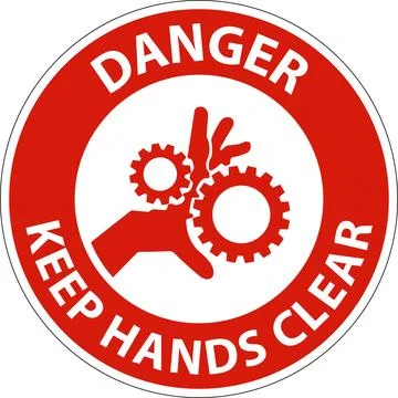 Danger Keep Hands Clear On White Background Stock Illustration