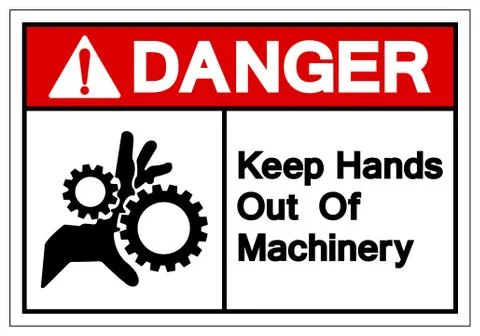 Danger Keep Hands Out Of Machinery Symbol Sign, Vector Illustration, Isolate  Stock Illustration