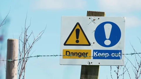 Danger keep out sign Stock Footage 81137984