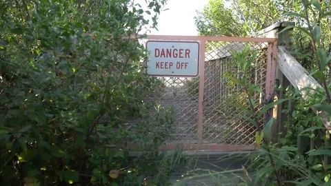 Danger keep off sign Stock Footage 98909832