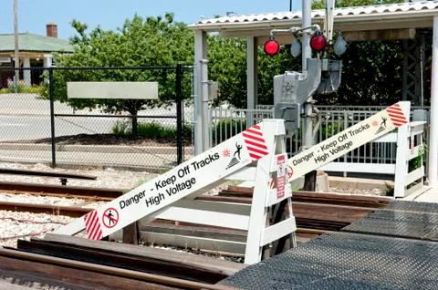 Danger Keep Off Tracks Stock Photos