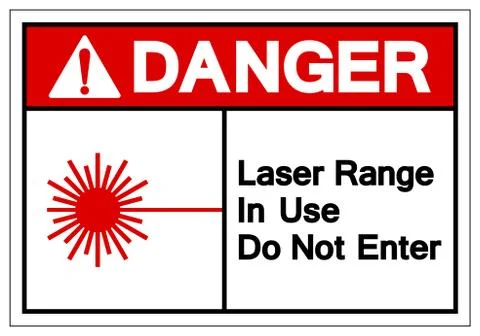 Danger Laser Range In Use Do Not Enter Symbol Sign, Vector Illustration, Isol Stock Illustration
