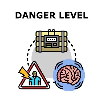 Danger level concept connecting risk and mental stress Stock Illustration