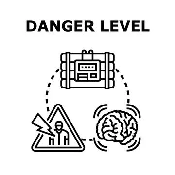 Danger level concept connecting risk and mental stress 스톡 일러스트