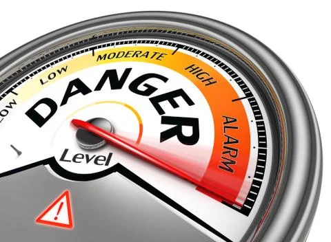 Danger level conceptual meter Stock Illustration