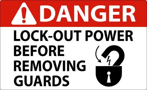 Danger Lock-Out Power Label On White Background Stock Illustration