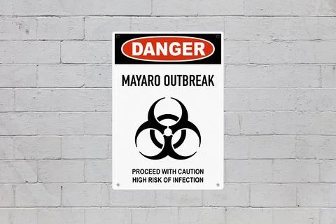 Danger, mayaro outbreak. Proceed with caution, high risk of infection Foto stock
