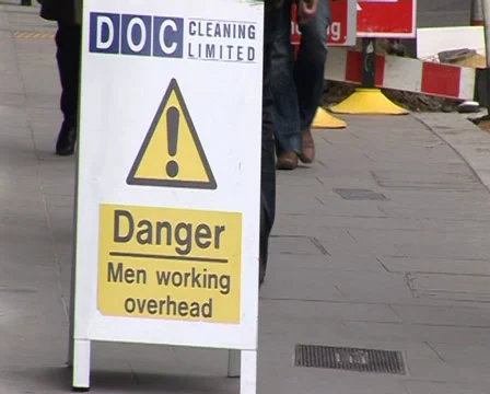 "danger - Men working" London Stock Footage 35786736
