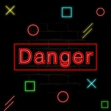 Danger Neon Light Effect Illustrazione stock