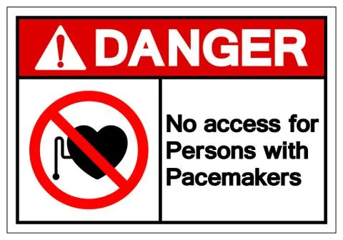 Danger No Access For Persons With Pacemaker Symbol Sign ,Vector Illustration, Stock Illustration