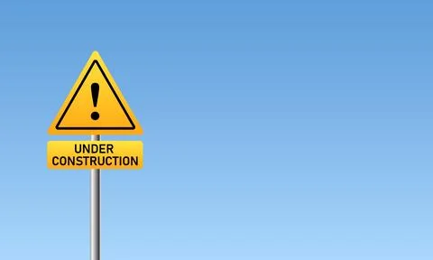 Danger no safe access sign board on blue sky. Stock Illustration