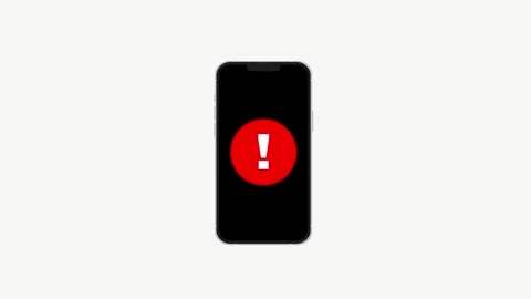 Danger Notification Phone Animation on White Background Stock Footage 314978085