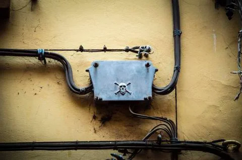 Danger old electrical plant Stock Photos