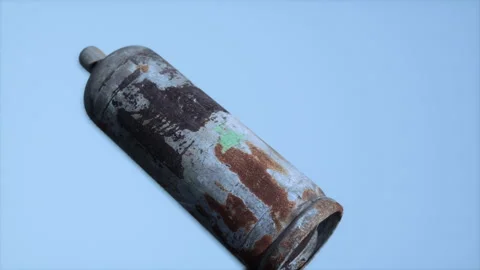 Danger old rusted gas container Stock Footage 169099108