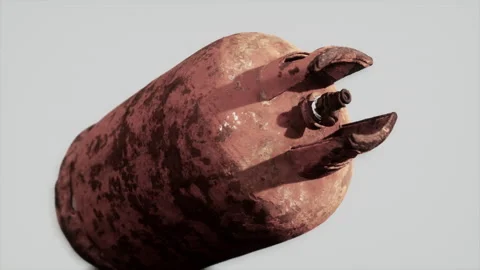 Danger old rusted gas container Stock Footage 170090175