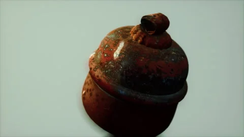 Danger old rusted gas container Stock Footage 170933858