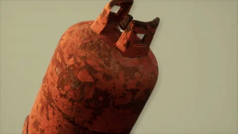 Danger old rusted gas container Stock Footage 171300984