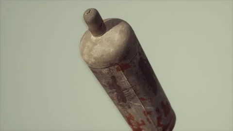 Danger old rusted gas container Stock Footage 171595744