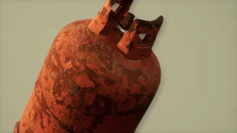 Danger old rusted gas container Stock Footage 171595881