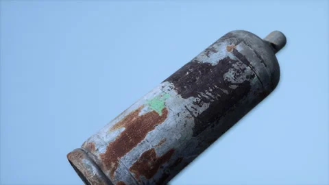 Danger old rusted gas container Stock Footage 173342213