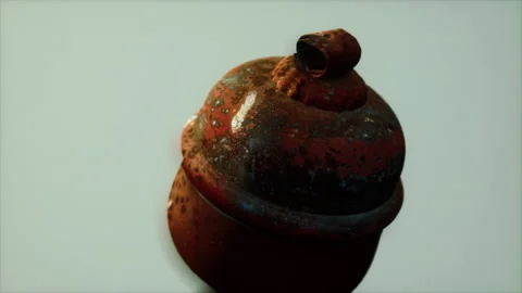 Danger old rusted gas container Stock Footage 177895626