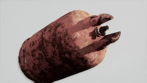 Danger old rusted gas container Stock Footage 185592737