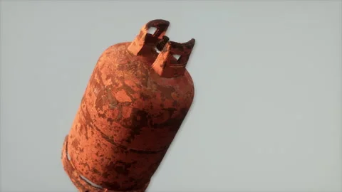 Danger old rusted gas container Stock Footage 185752355