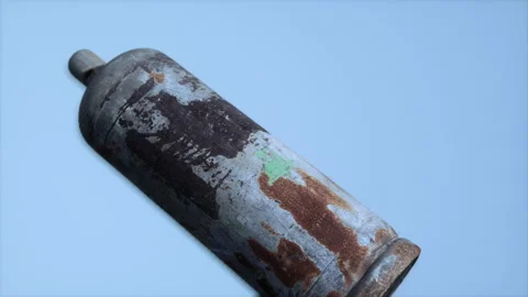 Danger old rusted gas container Stock Footage 187015182