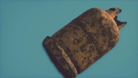 Danger old rusted gas container Stock Footage 201279024