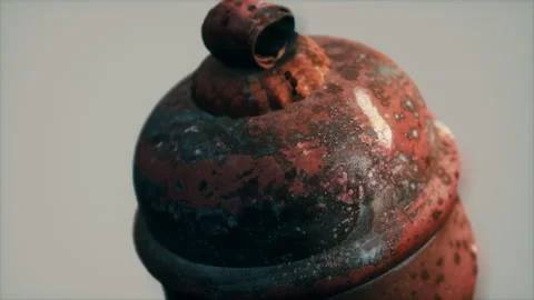 Danger old rusted gas container Stock Footage 201963403