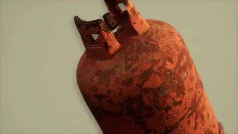 Danger old rusted gas container Stock Footage 203150351