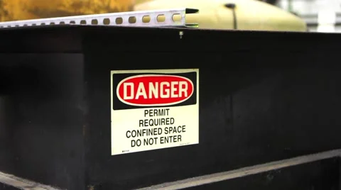 Danger permit required corner Stock Footage 66767291