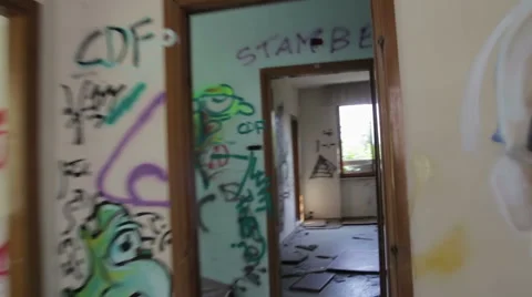 Danger: person escapes from abandoned place Stock Footage 47672953