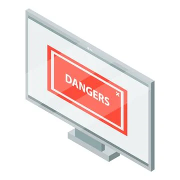 Danger phishing computer atack icon, isometric style Stock Illustration