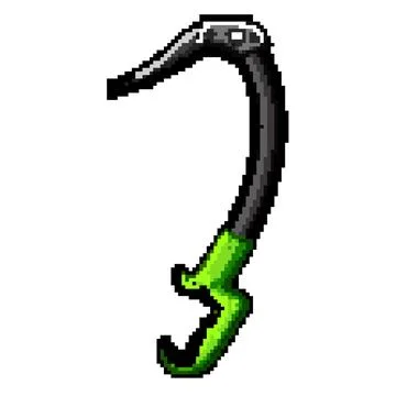 Danger piolet ice tool pixel art vector illustration Stock Illustration
