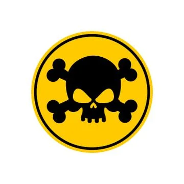 Danger Poison sign yellow. Attention toxic hazard. Warning sign acid pollutio Stock Illustration