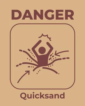 Danger quicksand vector poster Stock Illustration
