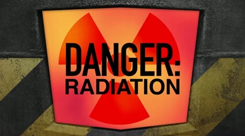 DANGER RADIATION | Flashing Sign animation Stock Footage