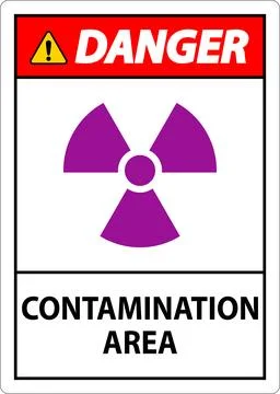 Danger Radioactive Materials Sign Caution Contamination Area Stock Illustration